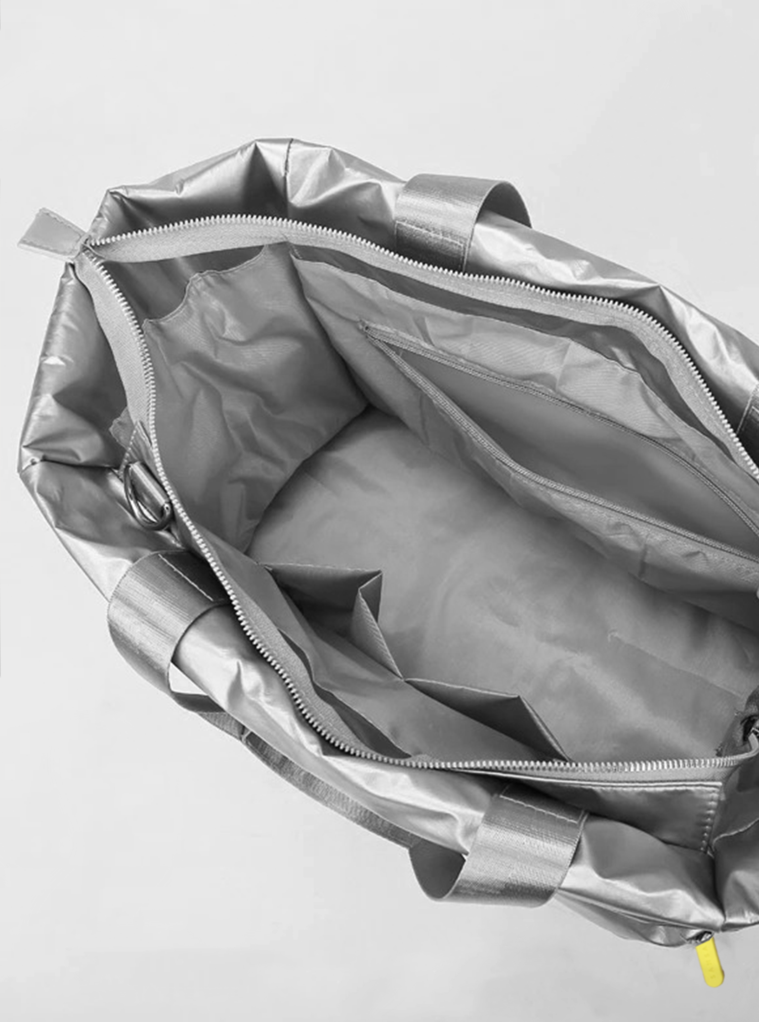 Metallic Puffer Duffel Bag
