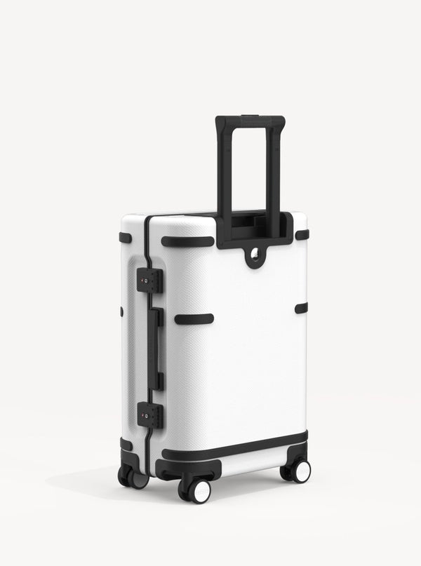 Fusion Tag Smart Carry-On Plus White - Samsara Luggage